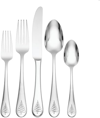 Lenox Noella Christmas 65-Piece 18/10 Silverware Set for 12, Flatware by Lenox