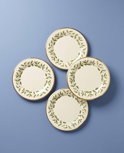 Lenox Holiday Porcelain Christmas Dinner Plate Set for 4 - Image 3