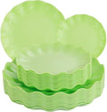 LIYH 24Pcs Green Unbreakable Plastic Plates for Birthday Scalloped by LIYHLoveinyourheart