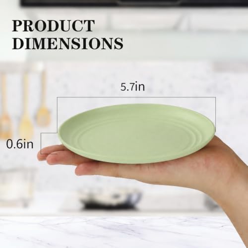 Small Plates 5.7 Inch, Wheat Straw Plates Sets of 8 - Colorful - Image 2