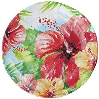 UP Hibiscus Melamine Round Dessert Plates, Small Serving Plates, for Appetizer, Snacks, and Side Dishes, Multicolor, 6 Inch, Set of 4 - Image 3