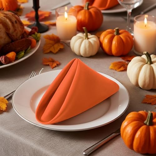 Utopia Home [12 Pack, Orange] Cloth Napkins 20x20 Inches, 100% Polyester - Image 5