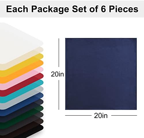 Hiasan Cloth Napkins Set of 6, 20 x 20 Inch, Navy Blue - Image 5