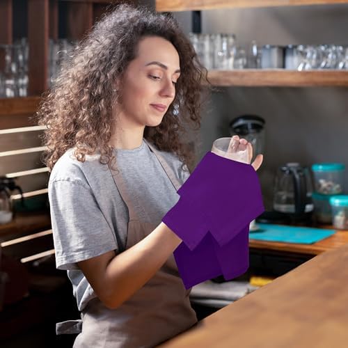Utopia Home [24 Pack, Purple] Cloth Napkins 17x17 Inches, 100% Polyester - Image 5