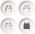 4pcs Ceramics Cat Dinner Relish Dishes Seasoning Dishes Dipping Appetizer Plates by MISS+TUTU