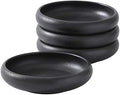 Uaral Japanese Salad Plate,Black Plates and Bowls Set,Stoneware Black Plate Set,Appetizer Plates Set of 4,5.5 inch,14 oz(Texture Matte) by Uaral