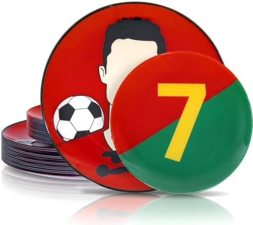 I00000 20 Pcs Red Plastic Soccer Plates, Disposable Plates for Soccer Party by I00000