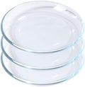 7 Inch Round Tempered Glass Dessert Plates, Small Mini Appetizer, Fruit, Salad and Cake Plates, Set of 3 by VIPHIEC