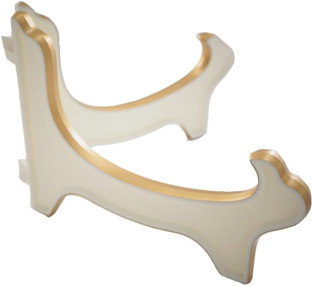 Artliving Display Stand Easel Bowl Stand for Display Large Deep Bowls, Platters and Deep Dishes White Gold