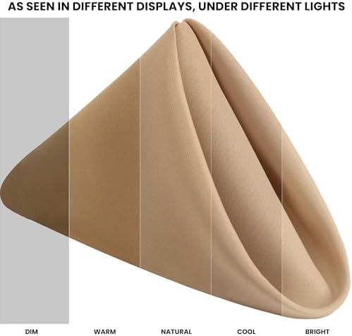 Utopia Home [24 Pack, Beige] Cloth Napkins 17x17 Inches, 100% Polyester - Image 3