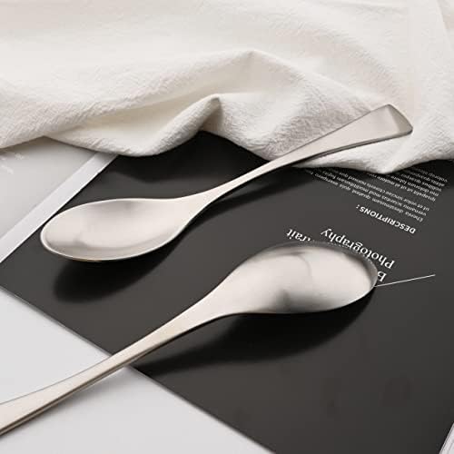 Luxury 304 Stainless Steel Matte Silver Cutlery Flatware Set - Utensil Set Steak Spoons and Forks Knife Silverware Set,Service for 4 (24-Piece) - Image 6