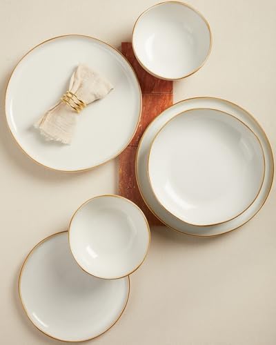 Pokini Ceramic Salad Plates Set of 6, 8inch Stoneware Small, Dessert Plates - Image 4