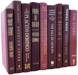 Real Books by Color® (Set of 5, Maroon) Decorative Bookshelf Home Decor Shelf Styling Photo Prop