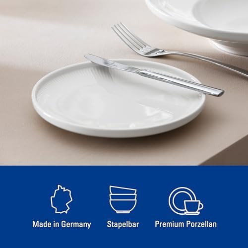 Villeroy & Boch Afina Collection Bread Plate, Premium Porcelain, Made in Germany, Small Plate for Appetizers, Dishwasher and Microwave Safe, 6.75 in Diameter, Stackable, Rich, Creamy White - Image 3