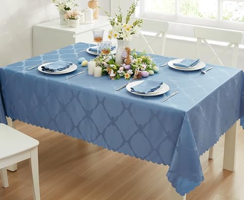Newbridge Holiday Ribbons Bows Blue 52 x 70 Rectangle Tablecloth - Image 6