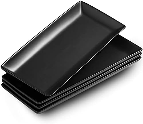 LAUCHUH Serving Platters, Porcelain Rectangular Serving Plates, 14 inches by LAUCHUH