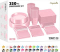 Exquisite 350 Pcs Pink Plates and Napkins Party Supplies Plate Sets by Exquisite