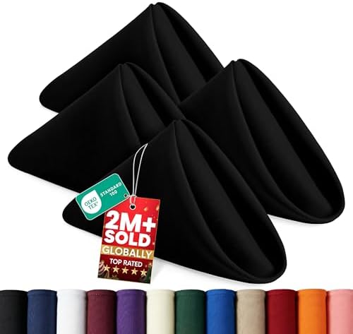 Utopia Home [24 Pack, Black] Cloth Napkins 17x17 Inches, 100% Polyester by UTOPIAHOME