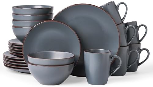 Famiware Venus Dinnerware Sets with Mugs, Ceramic Plates and Bowls for 6 by Famiware