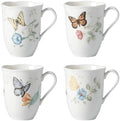 Lenox Butterfly Meadow Porcelain Mug Set for 4, 12oz by Lenox