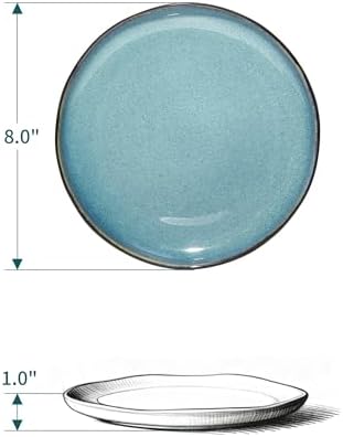 Pokini Ceramic Salad Plates Set of 6, 8inch Stoneware Small, Dessert Plates - Image 2