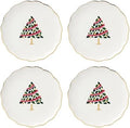 kate spade new york Evergreen Christmas Tidbit Plates, Dessert Set for 4 by Unknown