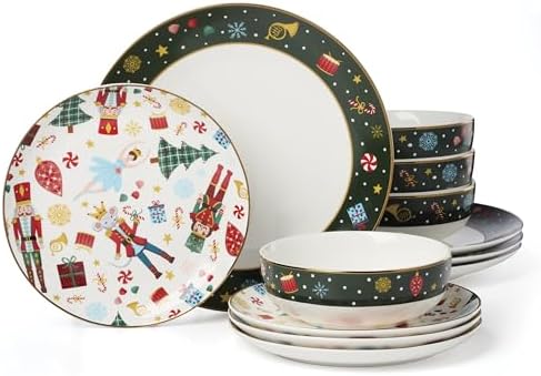 Lenox Nutcracker Ballet Porcelain 12-Piece Christmas Dinnerware Set for 4 by Lenox