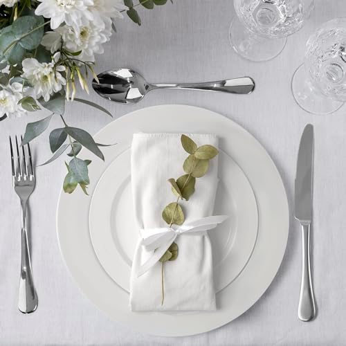 SETUP [Case of 240 Combo White Plastic Plates - Premium Heavy-Duty 50 Disposable 10.25" Dinner Party Plates and 50 Disposable 7.5" Salad Plates for Wedding, Party, and All Occasions - Image 6