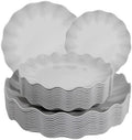 LIYH 24Pcs Grey Plastic Plates Reusable Unbreakable Dinner And Salad Set by LIYHLoveinyourheart