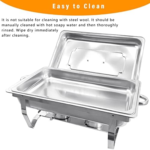 8QT Chafing Dish Buffet Set Stainless Steel Food Warmer 8 Pack - Image 5