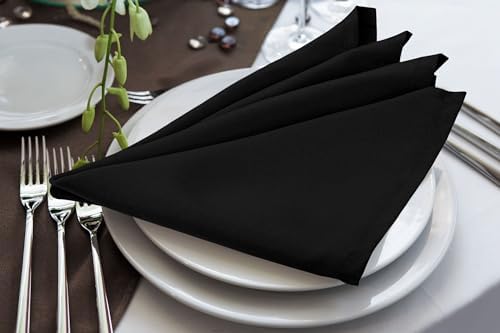 Utopia Home [60 Pack, Black] Cloth Napkins 17x17 Inches, 100% Polyester - Image 6