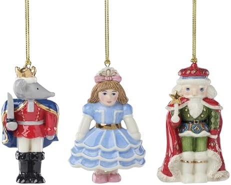 Lenox Nutcracker Ballet 3-Piece Christmas Hanging Ornament Set by Lenox