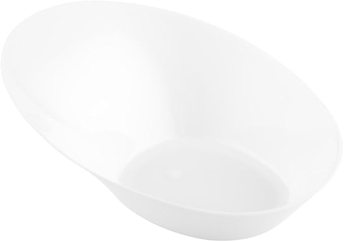 Restaurantware Oval White Plastic Ellipse Dish - 4" x 3" x 1 1/4" - 50 count box