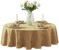 Newbridge Barcelona Damask Fabric Tablecloth, 90 Inch Round, Gold – No Iron, Soil Resistant Table Cover for Dining, Parties and Holidays by HomeBargainsPlus