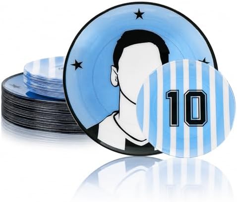 I00000 20Pcs Blue Plastic Soccer Plates, Disposable Plates for Soccer Party by I00000