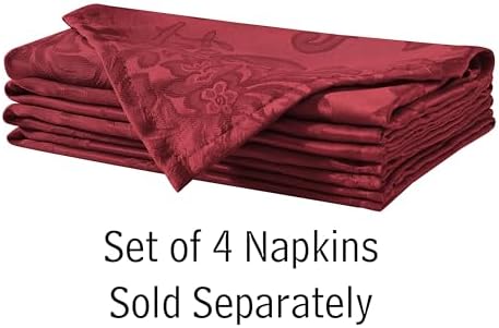 Newbridge Barcelona Damask Fabric Napkins, Set of 4, Burgundy – No Iron, Soil Resistant Cloth Napkins for Dining, Parties and Holidays - Image 2