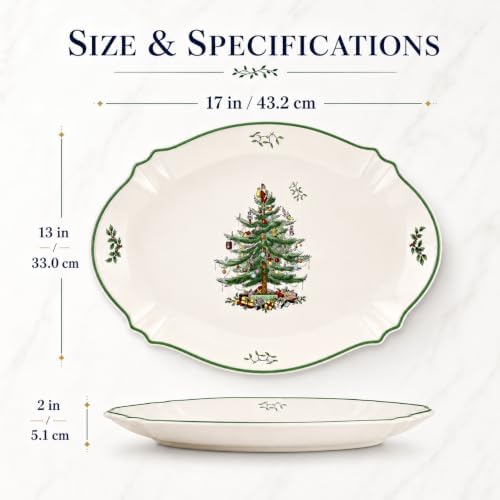 Spode – Christmas Tree Christmas Tree Oval Platter - Image 2