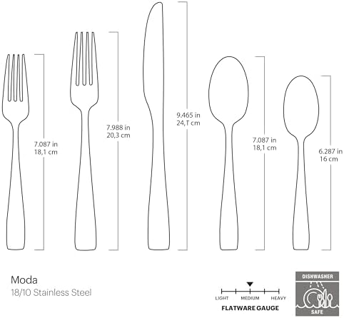 Oneida Moda 20-Piece 18/10 Silverware Set for 4, Flatware - Image 7