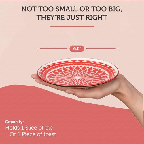 Annovero Dessert Plates, 6 Inch, Dishwasher & Microwave Safe, Set of 6 - Image 6