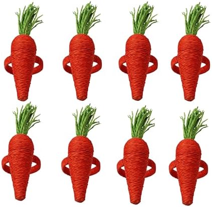COTTON CRAFT Easter Napkin Rings - Set of 8 Carrot-Shaped Napkin Rings by COTTONCRAFT