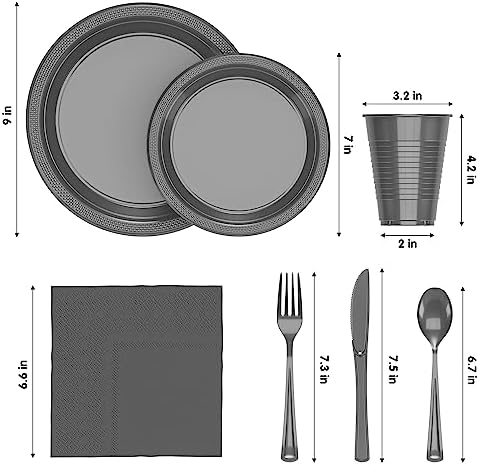 Exquisite 350 Pcs Silver Plates and Napkins Party Supplies Plate Sets - Image 2