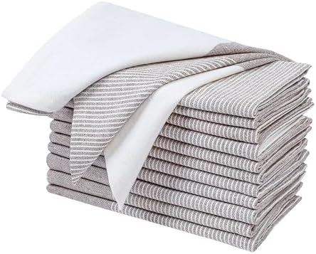 Nut Brown Cotton Cloth Napkins Set of 12, 18x18 Inch by Palisa