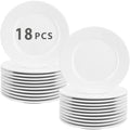 18 Pcs Dessert/Salad Plates Set, 6 Inch White Roound Ceramic Plate by IJRPLM