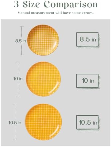 DOWAN 10.5" Large Dinner Plates Set of 6, Ceramic Salad Plate, Microwave, Oven & Dishwasher Safe, Colorful Design Perfect for Party Dessert, Wedding Appetizer, Birthday, Mothers Day Gifts - Image 2