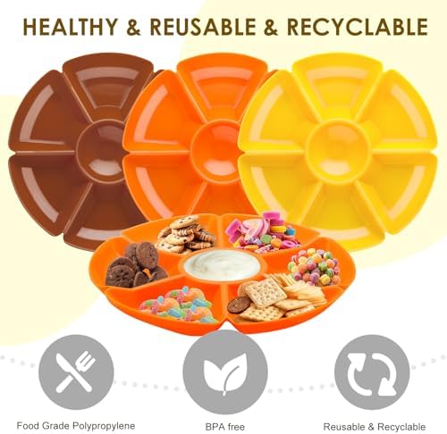 3 Round Plastic Serving Trays 11 Inch 7 Comp - Image 2