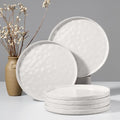 HaWare Stoneware Dinner Plates Set of 6, 10" Heavy Duty Ceramic Plate, Reactive Glaze Ripple Dinnerware for Home Restaurant, Chip and Scratch Resistant, Microwave and Dishwasher Safe, Speckled White by HaWare