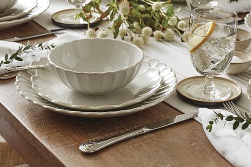Lenox French Perle Scallop White Stoneware 18-Piece Dinnerware Set for 6 - Image 6