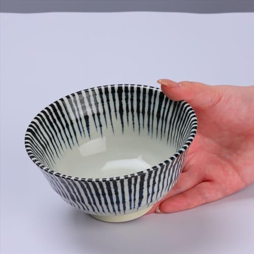 Japanese Rice Bowls 6" 12oz Indigo Blue Set of 2 - Image 5