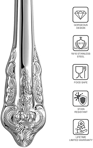 KEAWELL Gorgeous Luxury 4-Piece 18/10 Dinner Knife Set (Silver) - Image 3