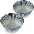 Japanese Rice Bowls 6" 12oz Indigo Blue Set of 2 by ProductofGifuJapan